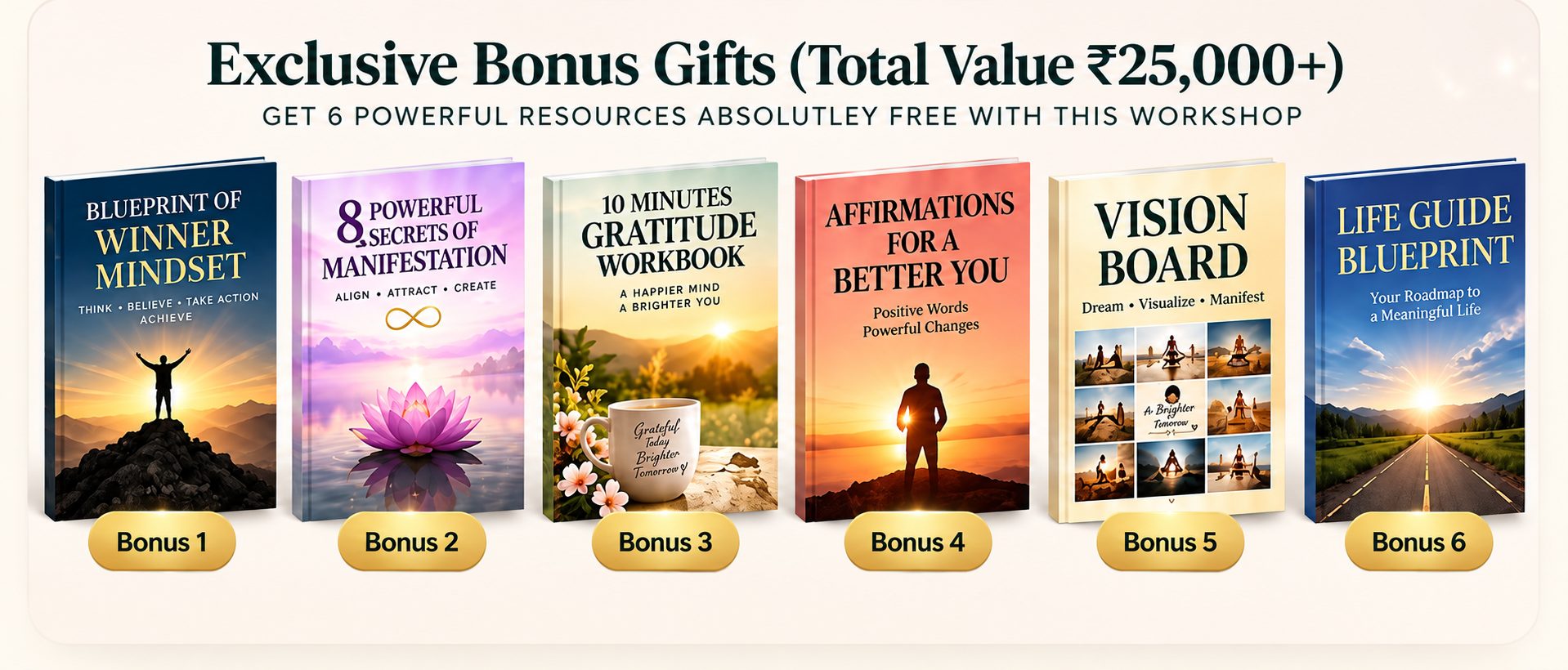 Exclusive Bonus Gift Books — six resources